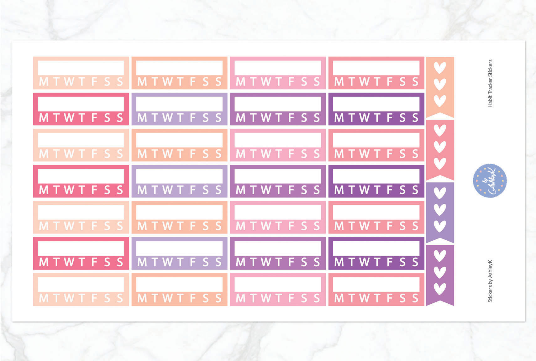 Habit Tracker Stickers - Raspberry