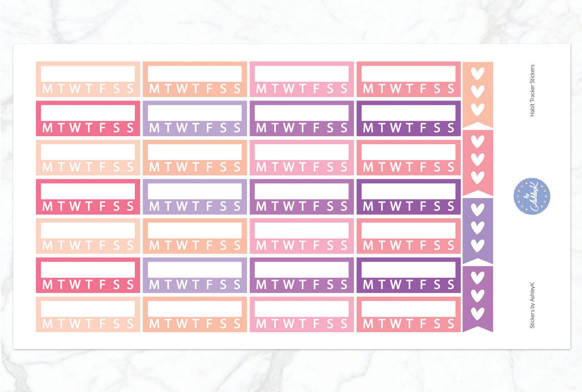 Habit Tracker Stickers - Raspberry