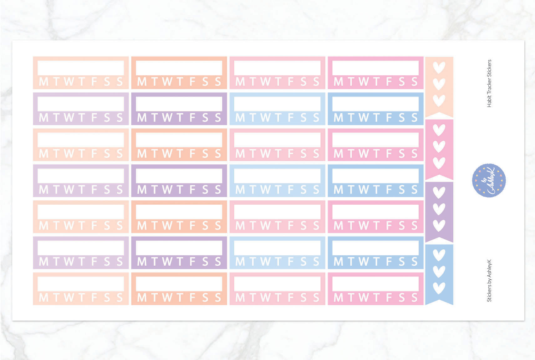 Habit Tracker Stickers - Pastel Sunset