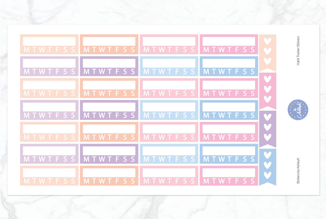 Habit Tracker Stickers - Pastel Sunset