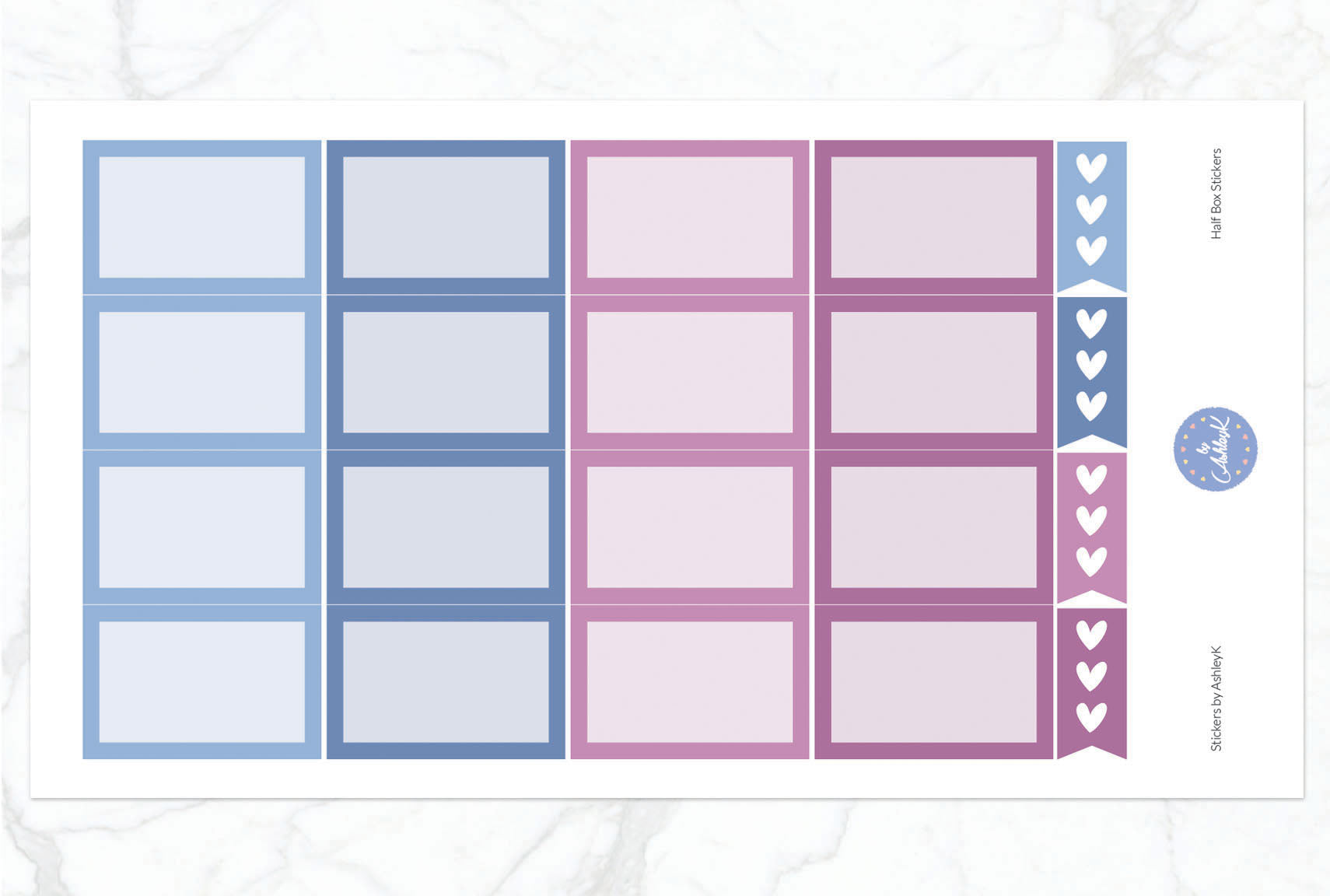 Half Box Stickers - Blueberry