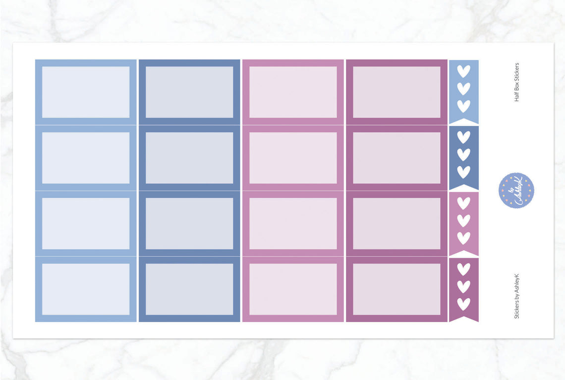 Half Box Stickers - Blueberry