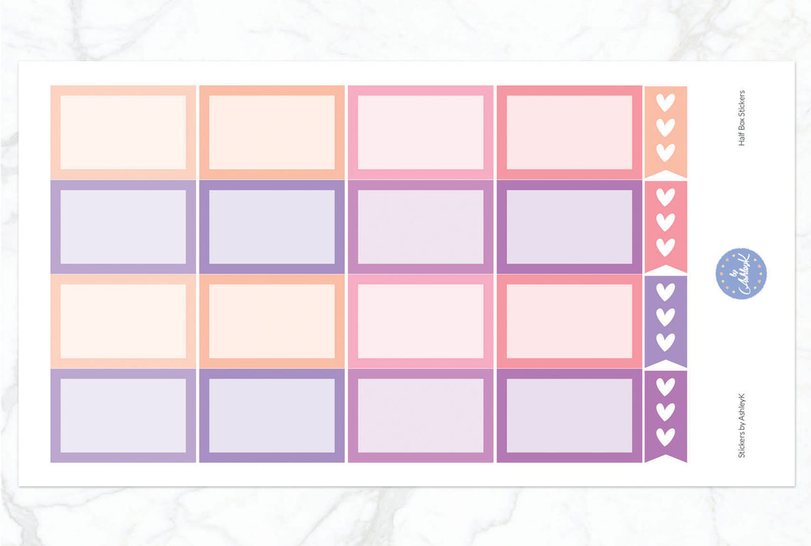 Half Box Stickers - Raspberry