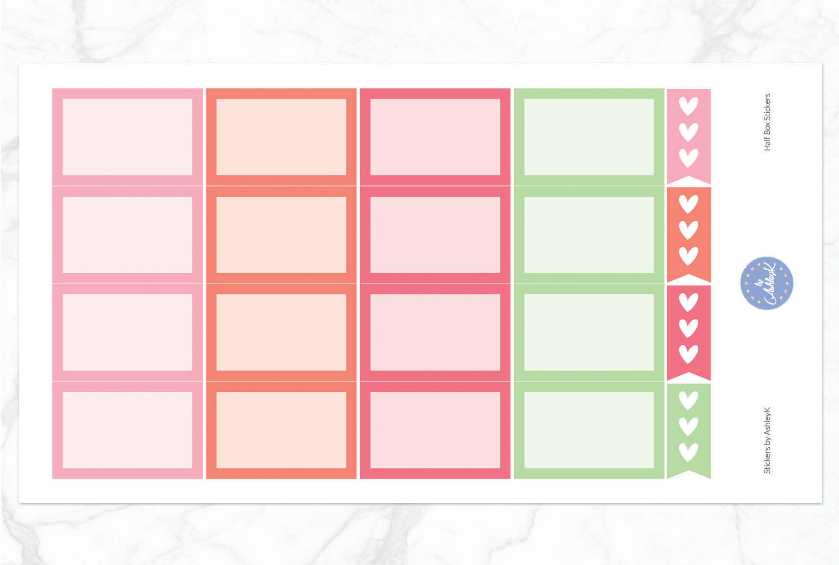 Half Box Stickers - Strawberry