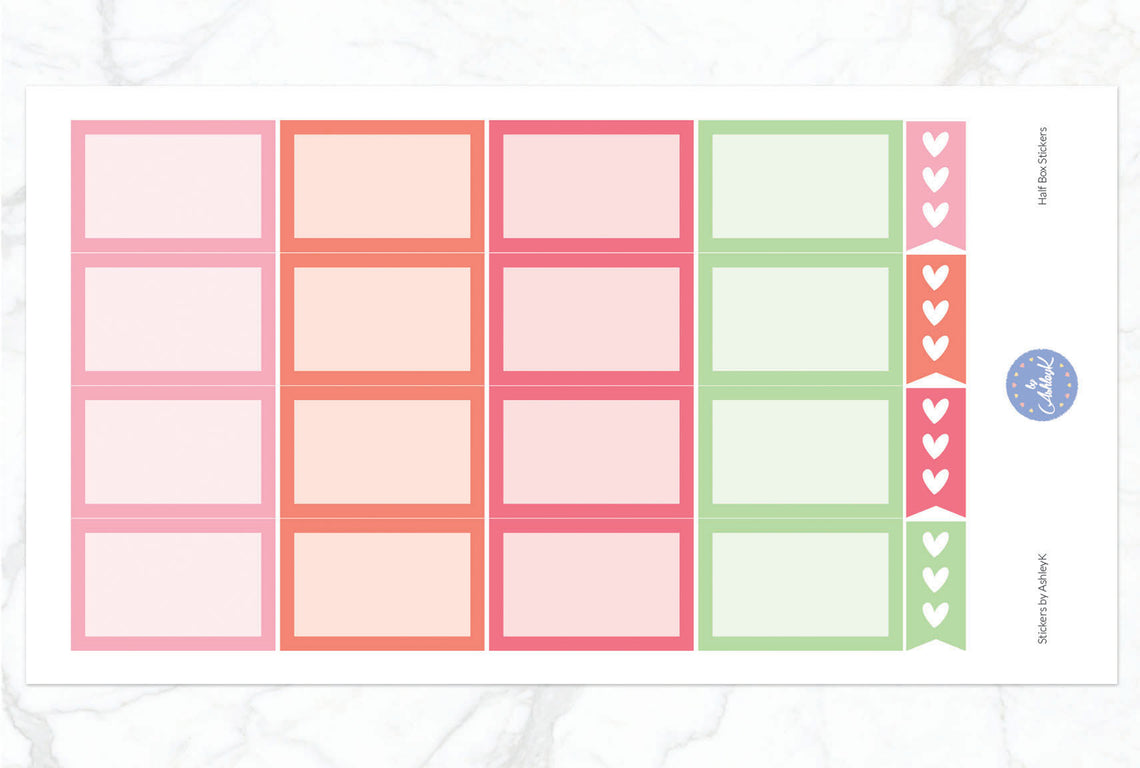Half Box Stickers - Strawberry