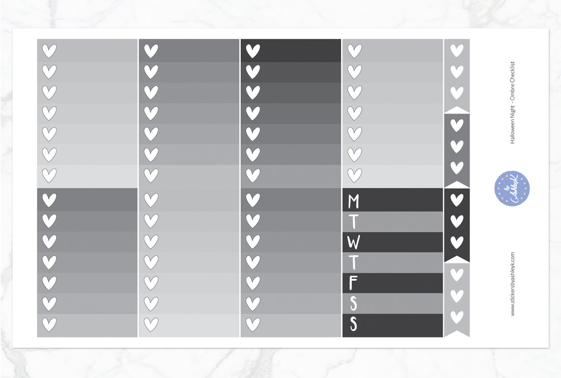 Halloween Night Weekly Kit  - Ombre Checklist Sheet