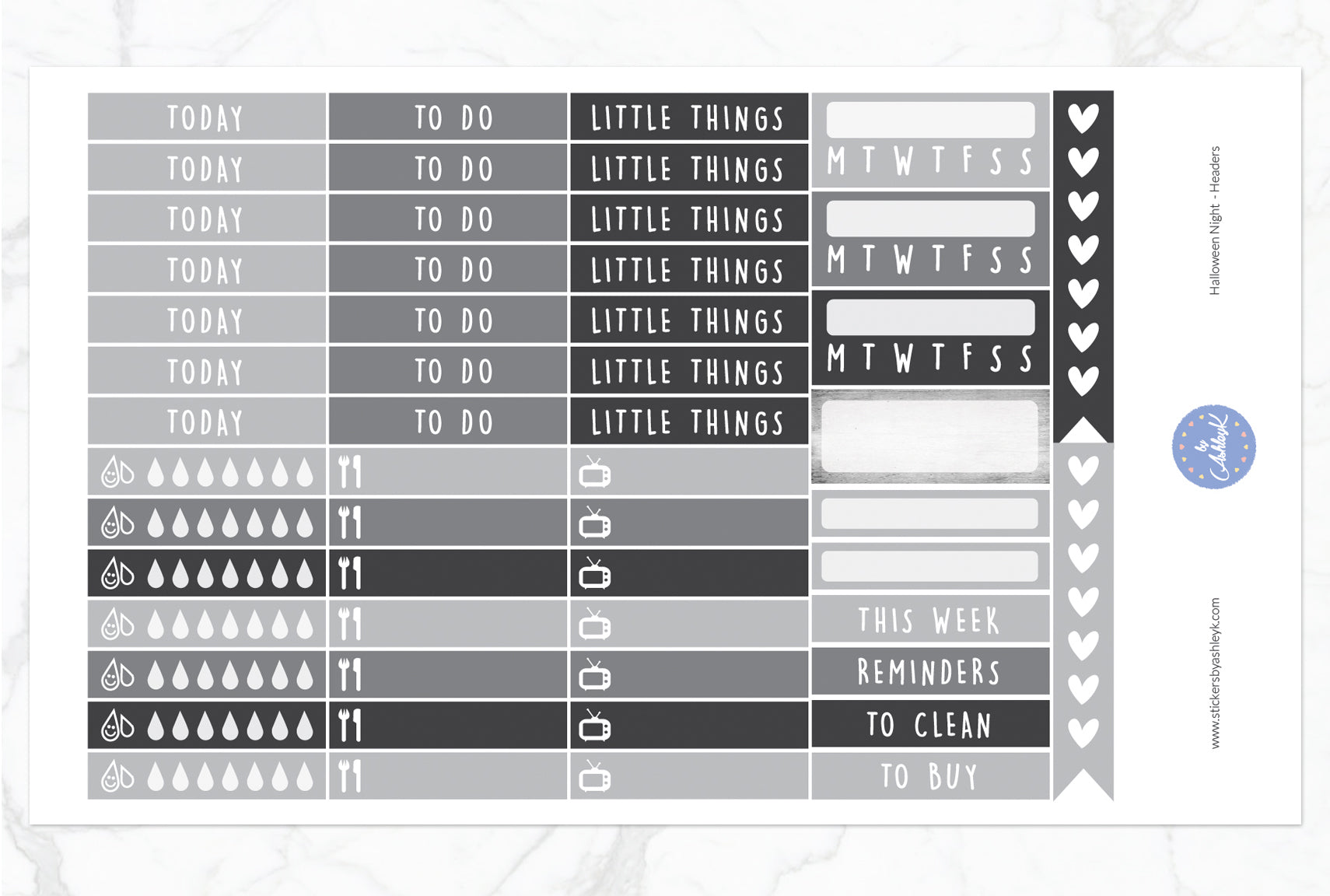 Halloween Night Weekly Kit  - Functional Sheet