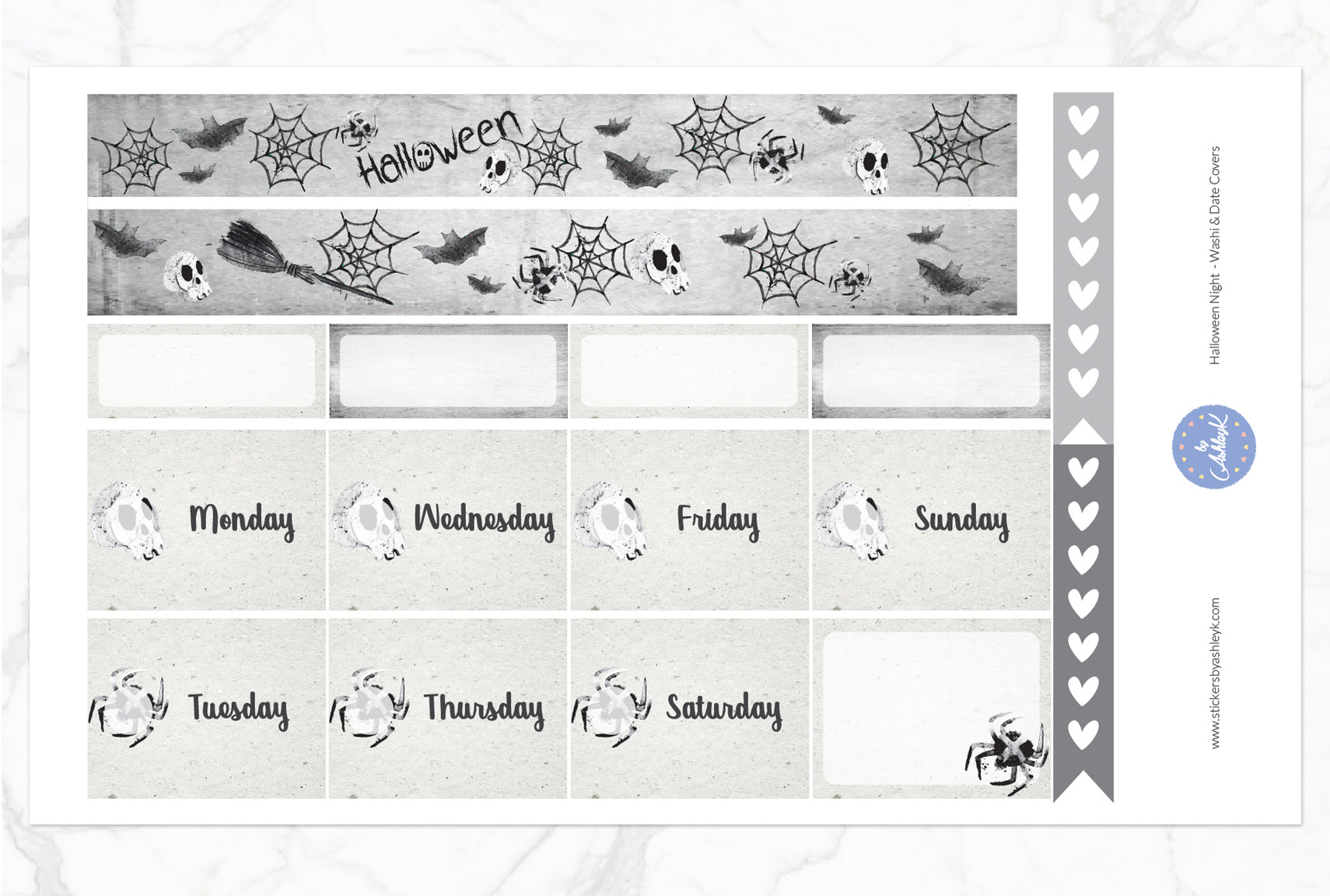 Halloween Night Weekly Kit  - Washi Sheet