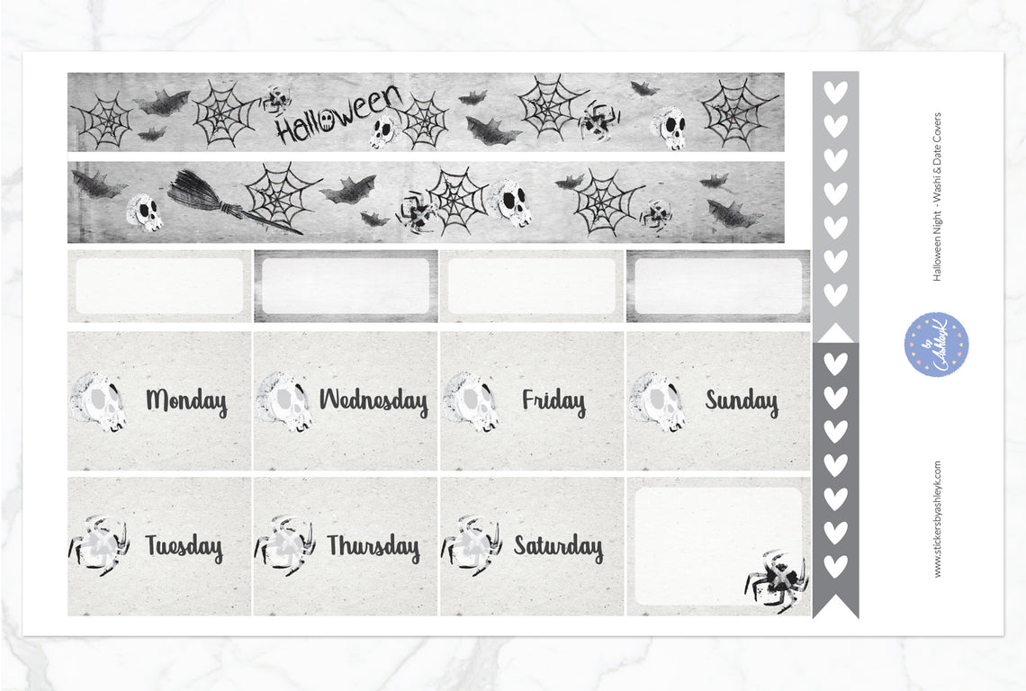 Halloween Night Weekly Kit  - Washi Sheet