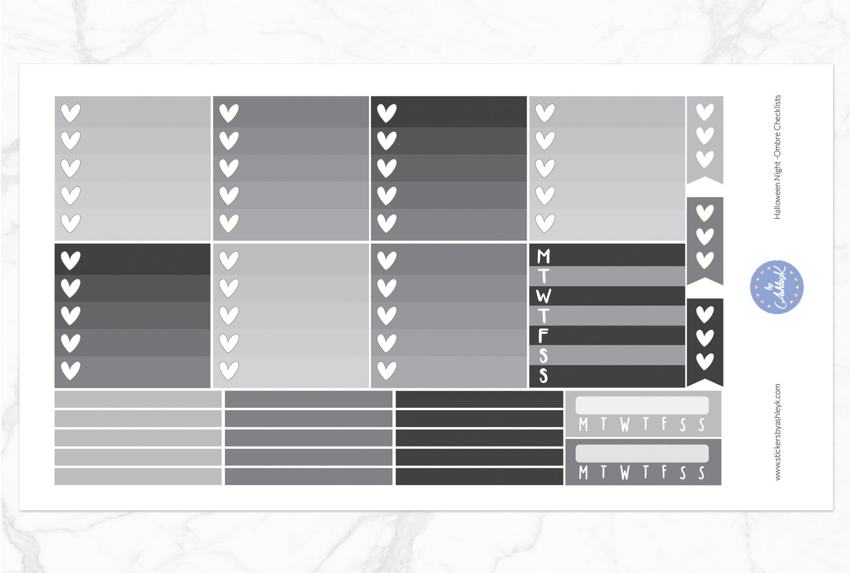 Halloween Night Weekly Kit  - Ombre Checklist Sheet