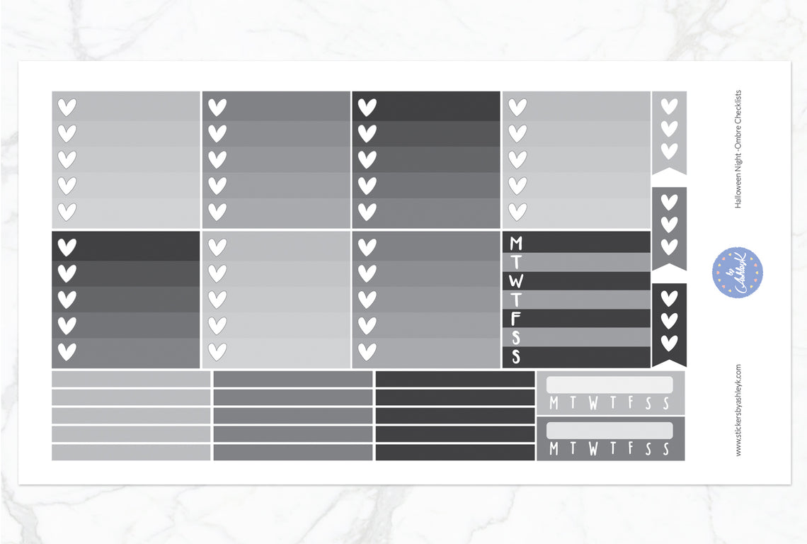 Halloween Night Weekly Kit  - Ombre Checklist Sheet