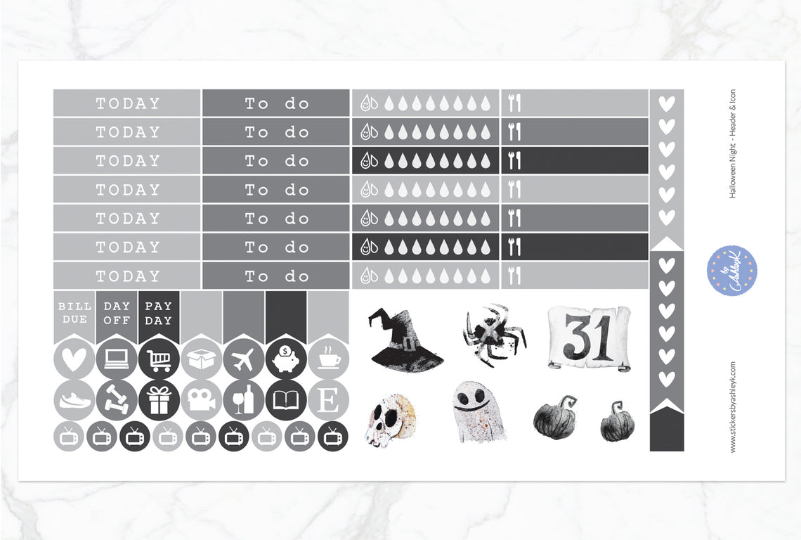 Halloween Night Weekly Kit  - Functional Sheet