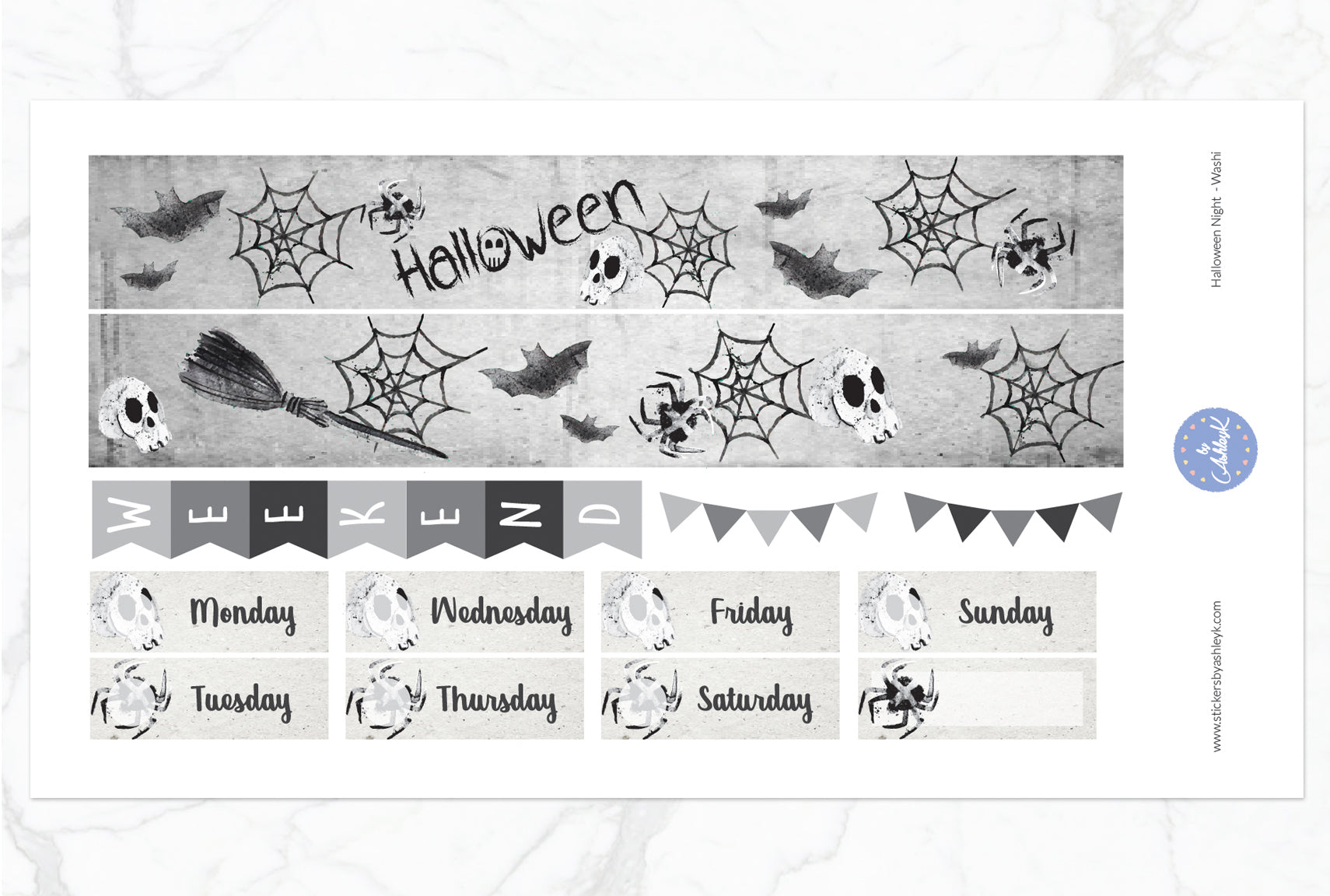 Halloween Night Weekly Kit  - Washi Sheet