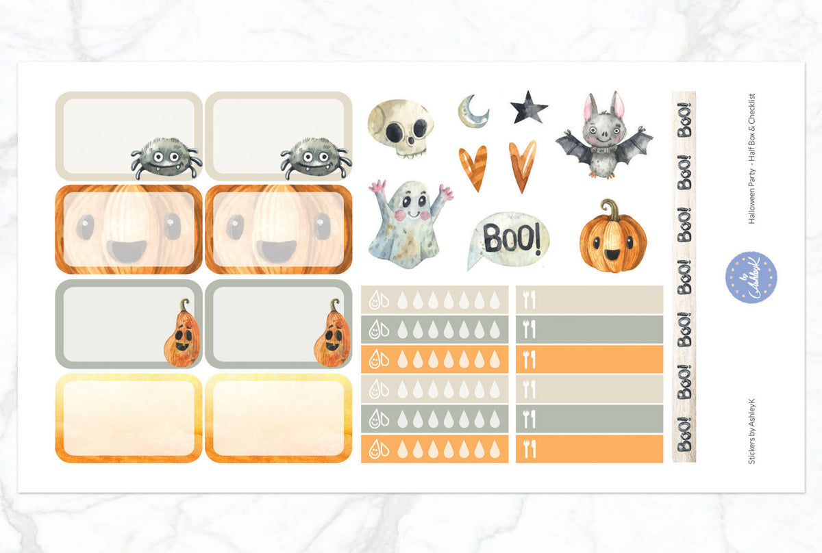 Halloween Party Weekly Kit - Erin Condren Planner Stickers – Stickers ...