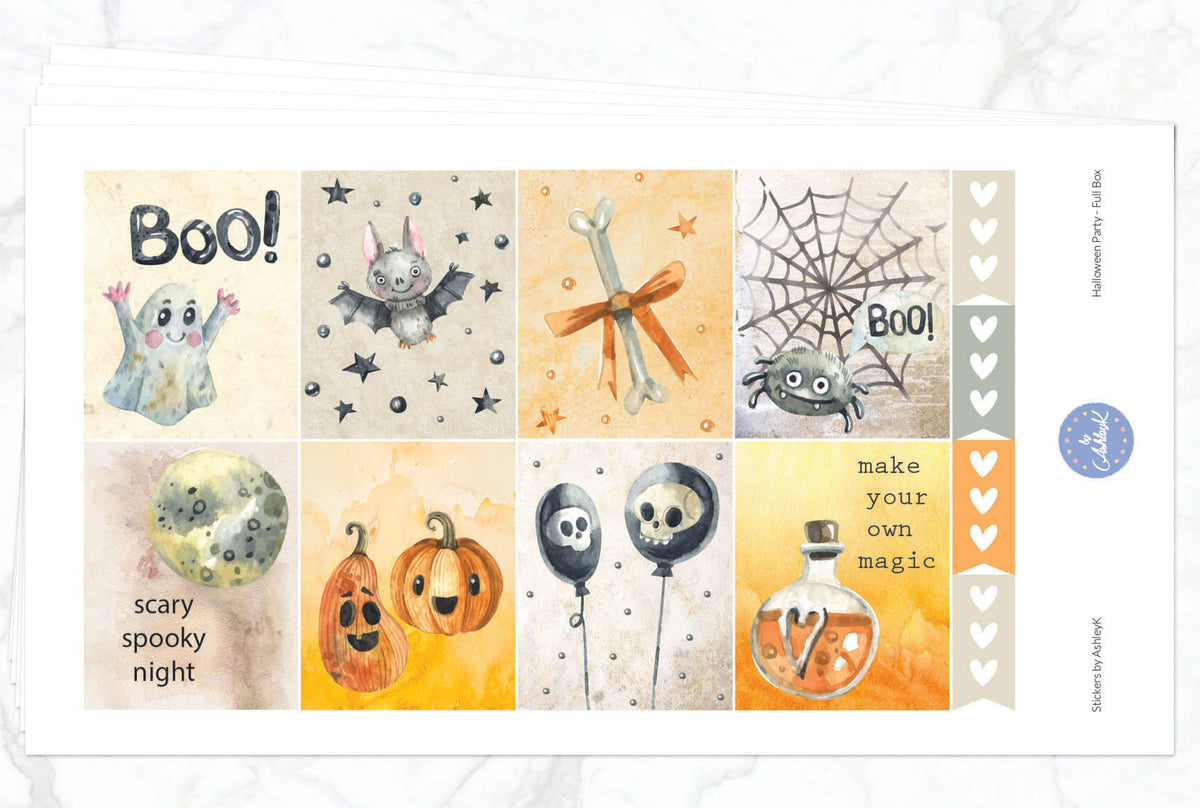 Halloween Party Weekly Kit - Erin Condren Planner Stickers – Stickers ...