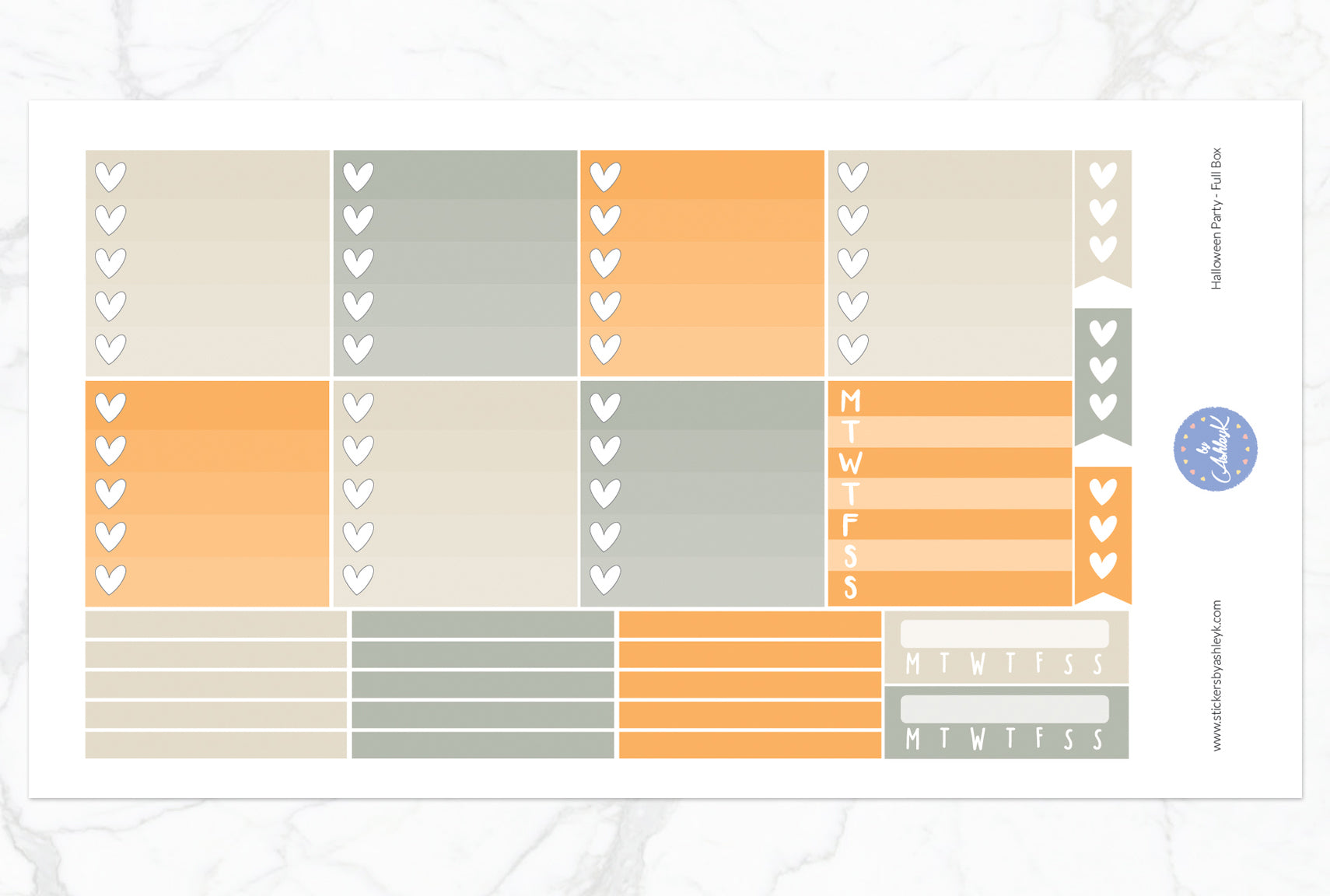 Halloween Party Weekly Kit  - Ombre Checklist Sheet