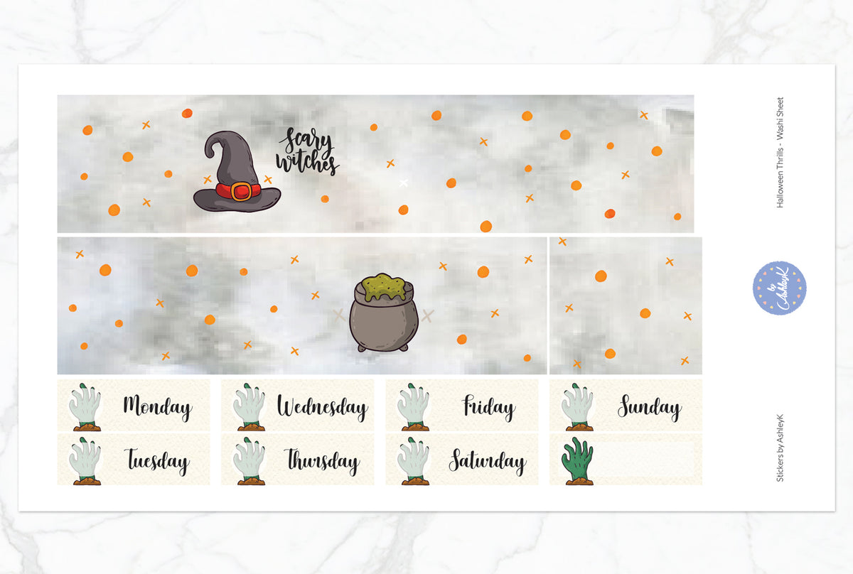 Halloween Thrills Weekly Kit - Erin Condren Planner Stickers – Stickers ...