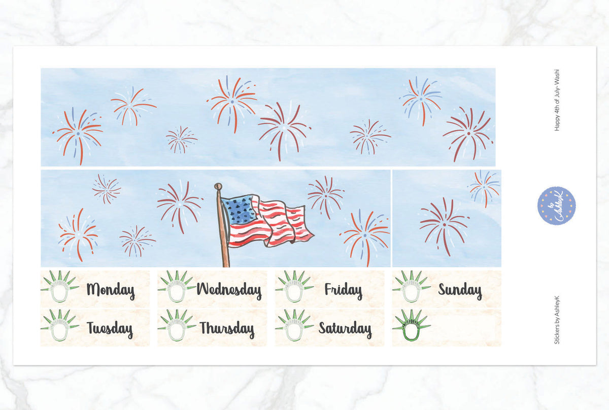 Happy 4th of July Weekly Kit - Erin Condren Planner Stickers – Stickers ...