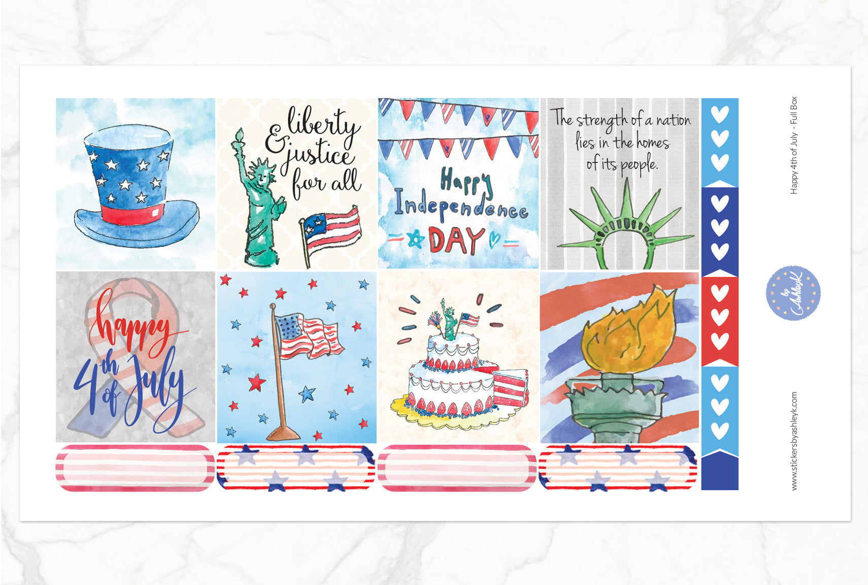 Happy 4th of July Weekly Kit  - Full Box Sheet