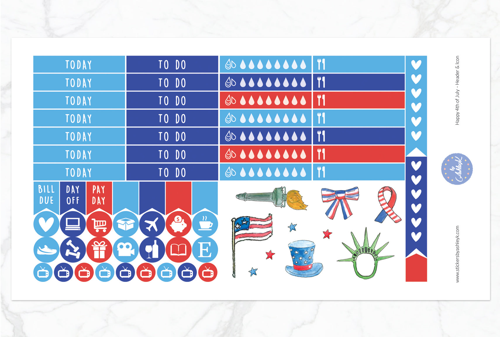 Happy 4th of July Weekly Kit  - Functional Sheet