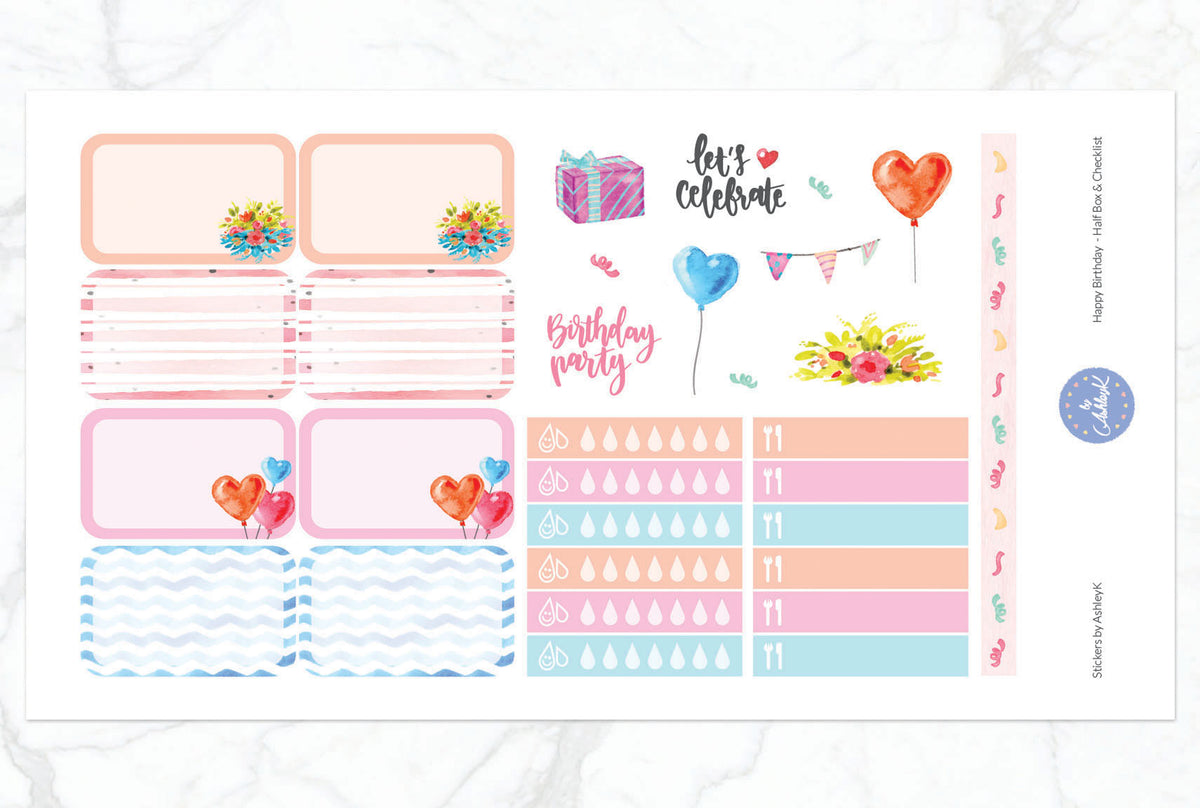 Happy Birthday Weekly Kit - Erin Condren Planner Stickers – Stickers by ...