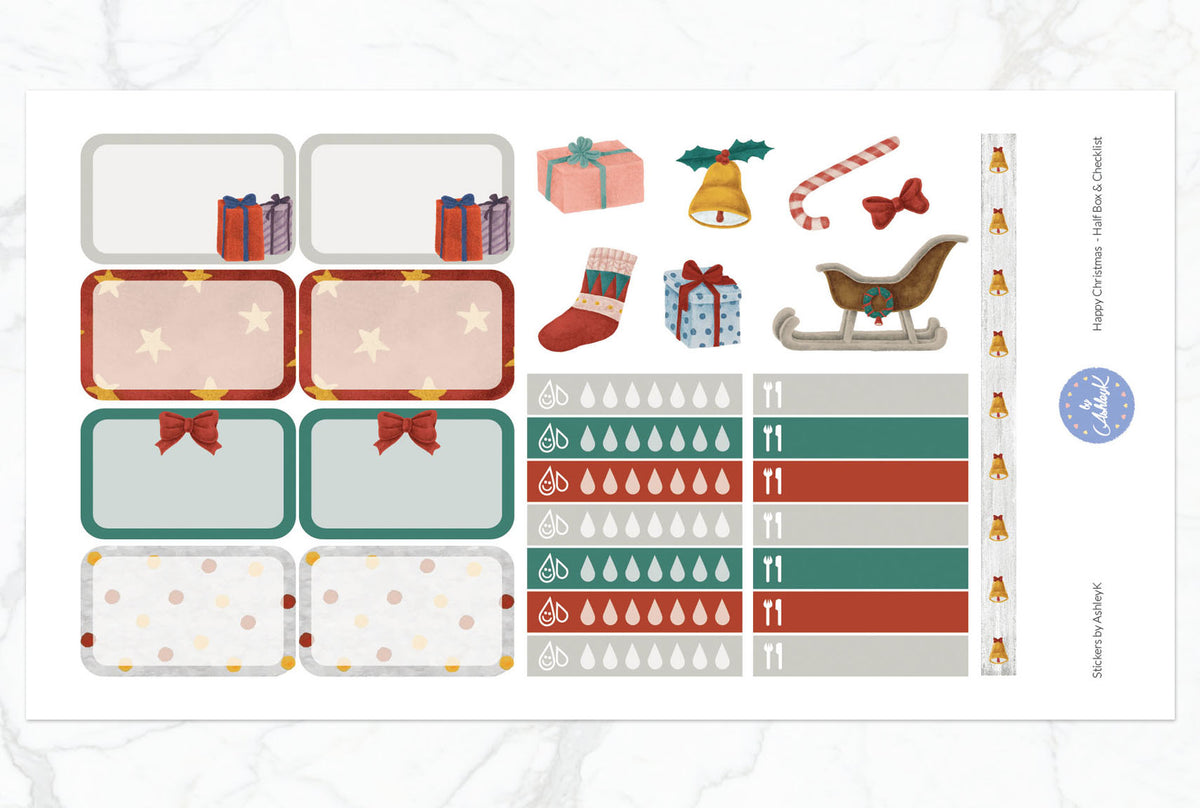 Happy Christmas Weekly Kit - Erin Condren Planner Stickers – Stickers ...