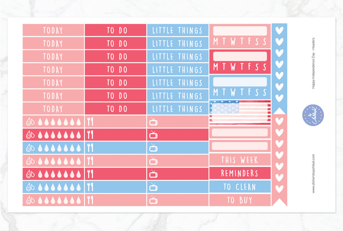Happy Independence Day Weekly Kit  - Functional Sheet