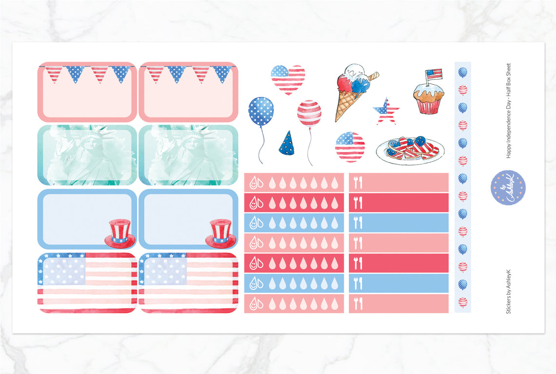 Happy Independence Day  - Half Box Sheet