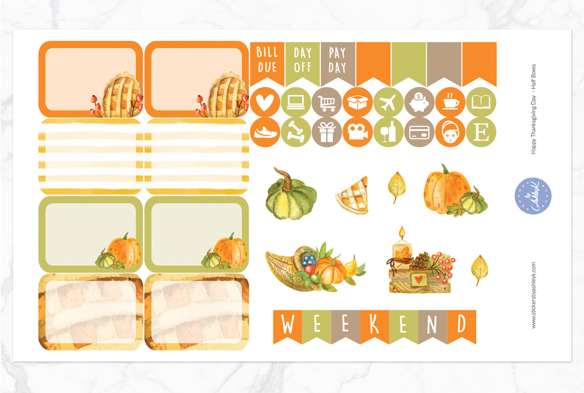 Happy Thanksgiving Day Weekly Kit  - Half Box Sheet