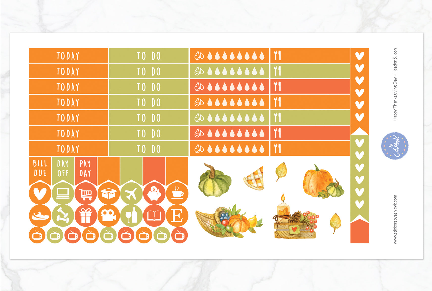 Happy Thanksgiving Day Weekly Kit  - Functional Sheet