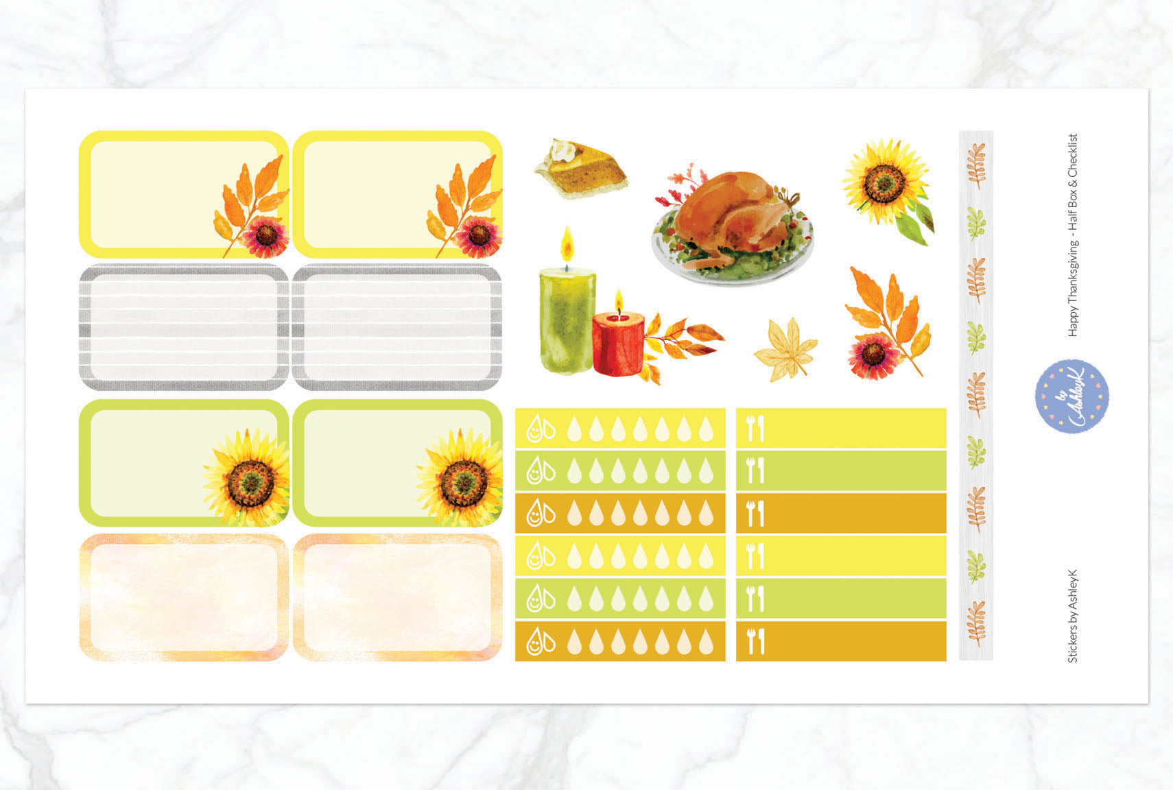 Happy Thanksgiving - Half Box Sheet