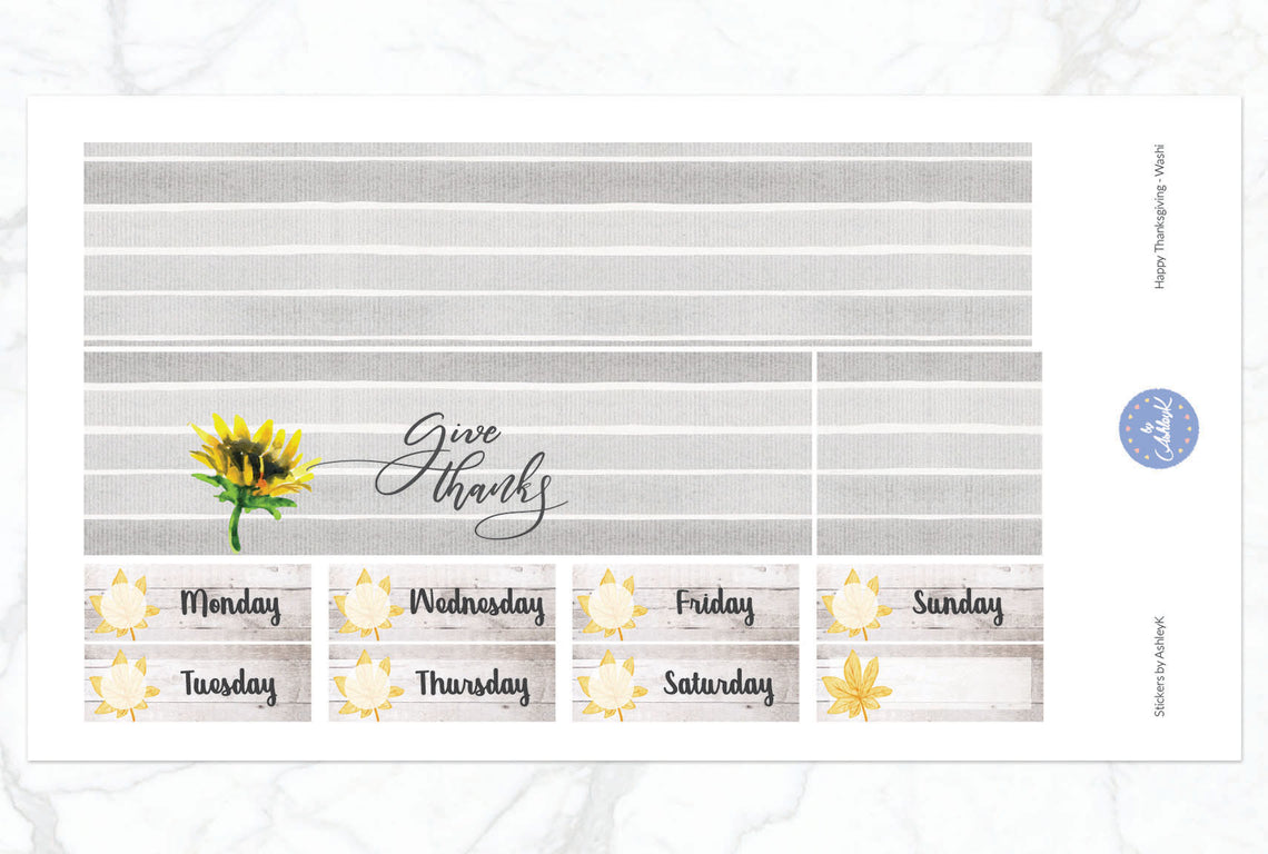 Happy Thanksgiving - Washi Sheet