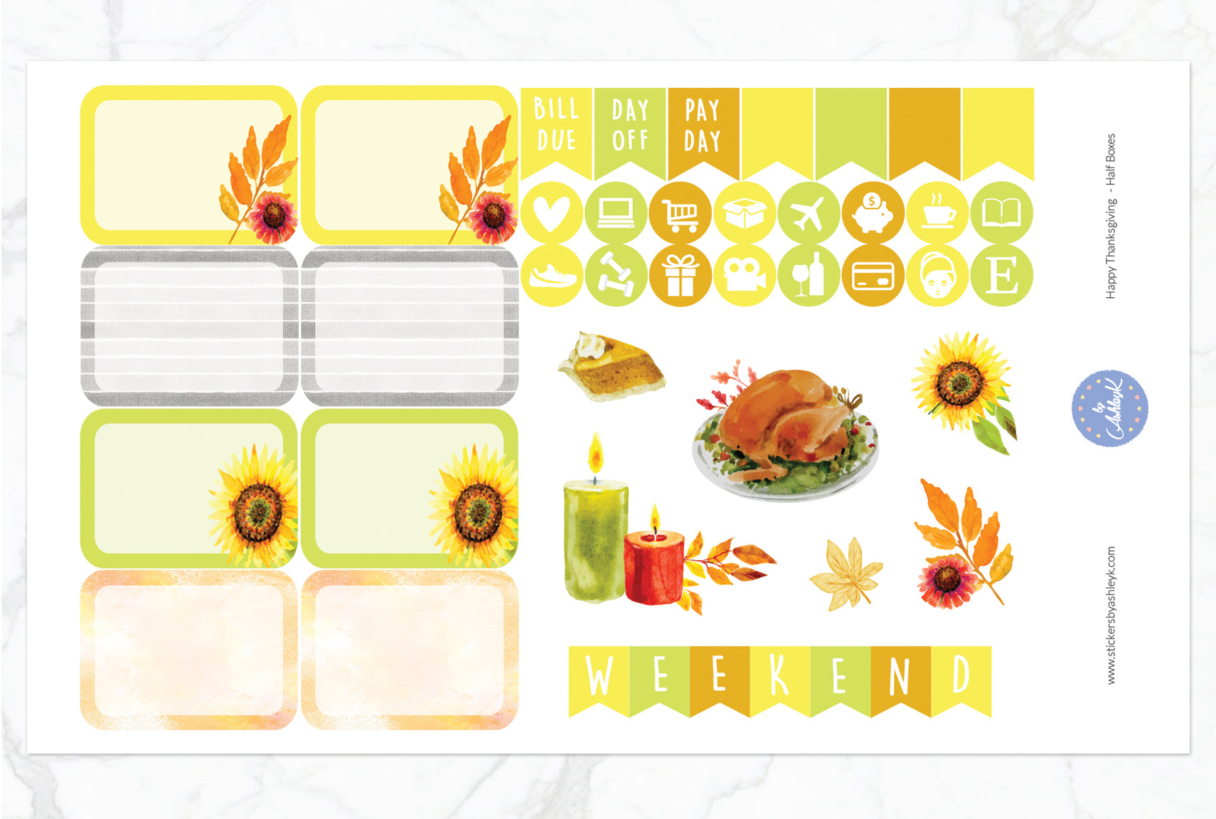 Happy Thanksgiving Weekly Kit  - Half Box Sheet