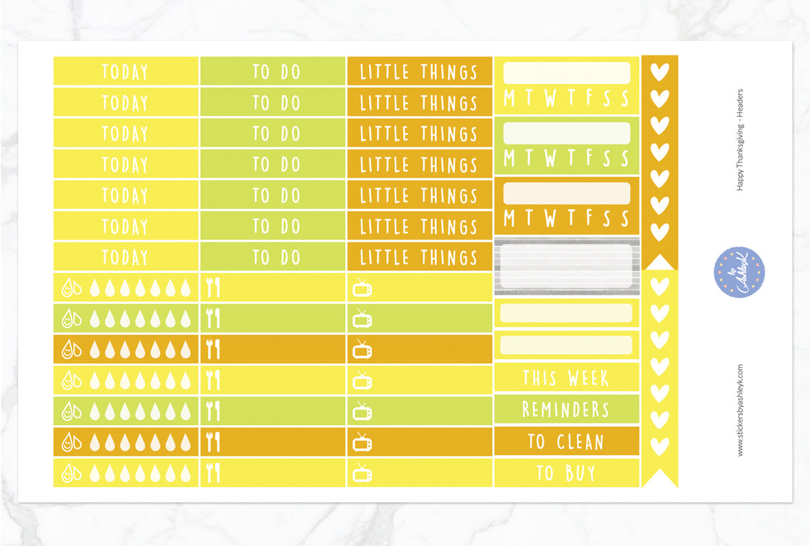 Happy Thanksgiving Weekly Kit  - Functional Sheet