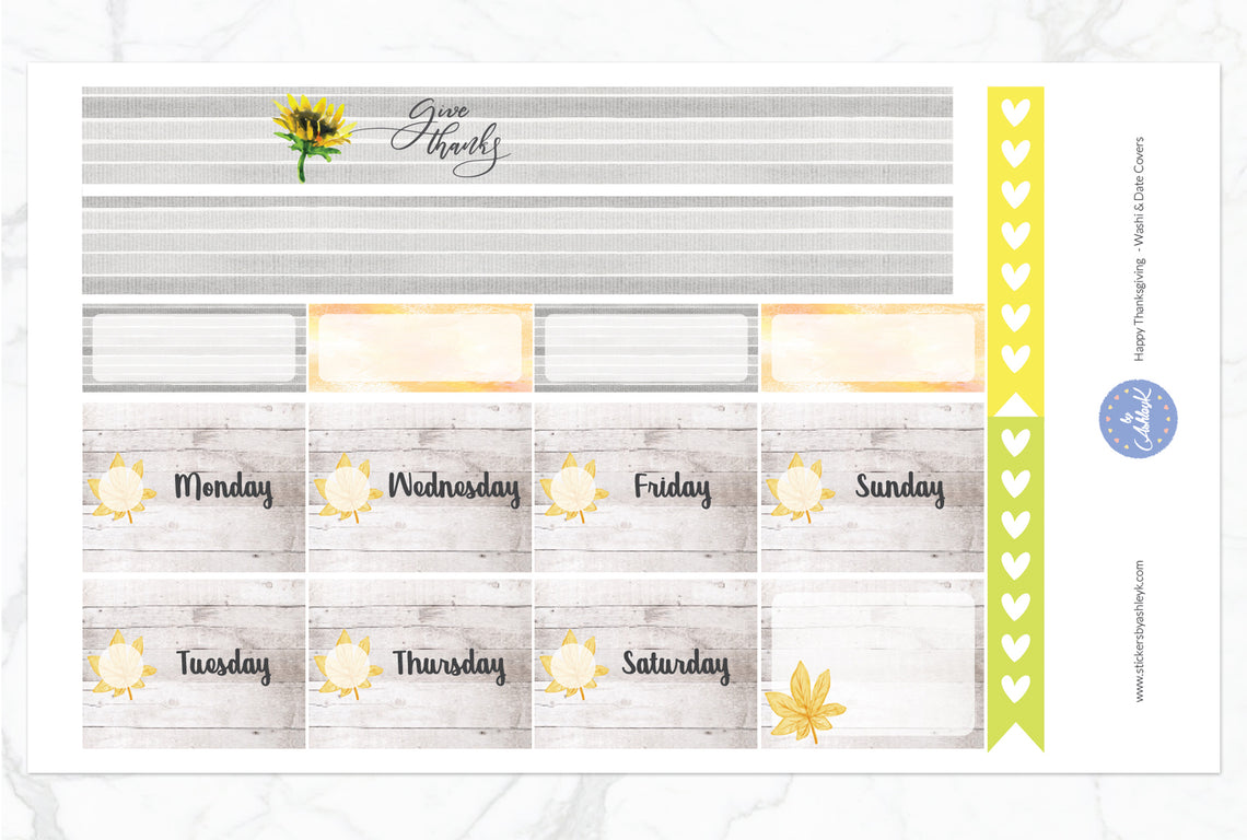Happy Thanksgiving Weekly Kit  - Washi Sheet
