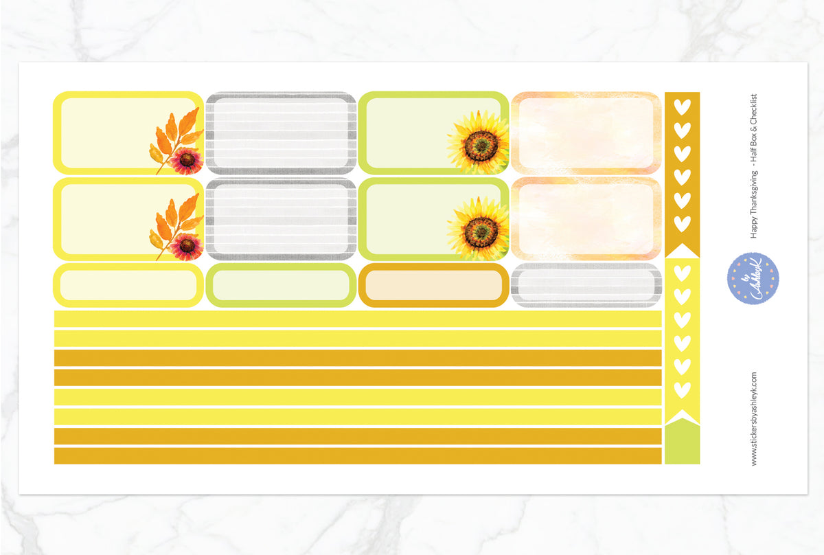 Happy Thanksgiving Weekly Kit - Erin Condren Horizontal Planner Sticke ...