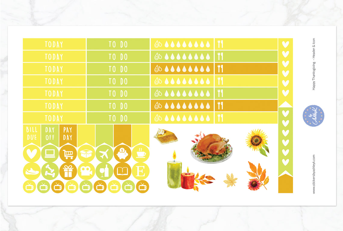 Happy Thanksgiving Weekly Kit  - Functional Sheet