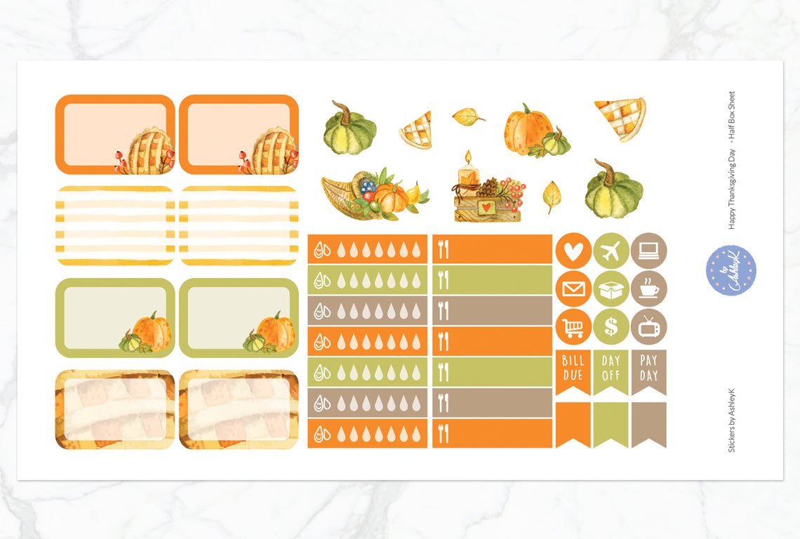 Happy Thanksgiving Day - Half Box Sheet