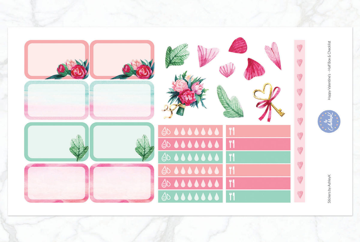 Happy Valentine's Day Weekly Kit - Erin Condren Planner Stickers ...