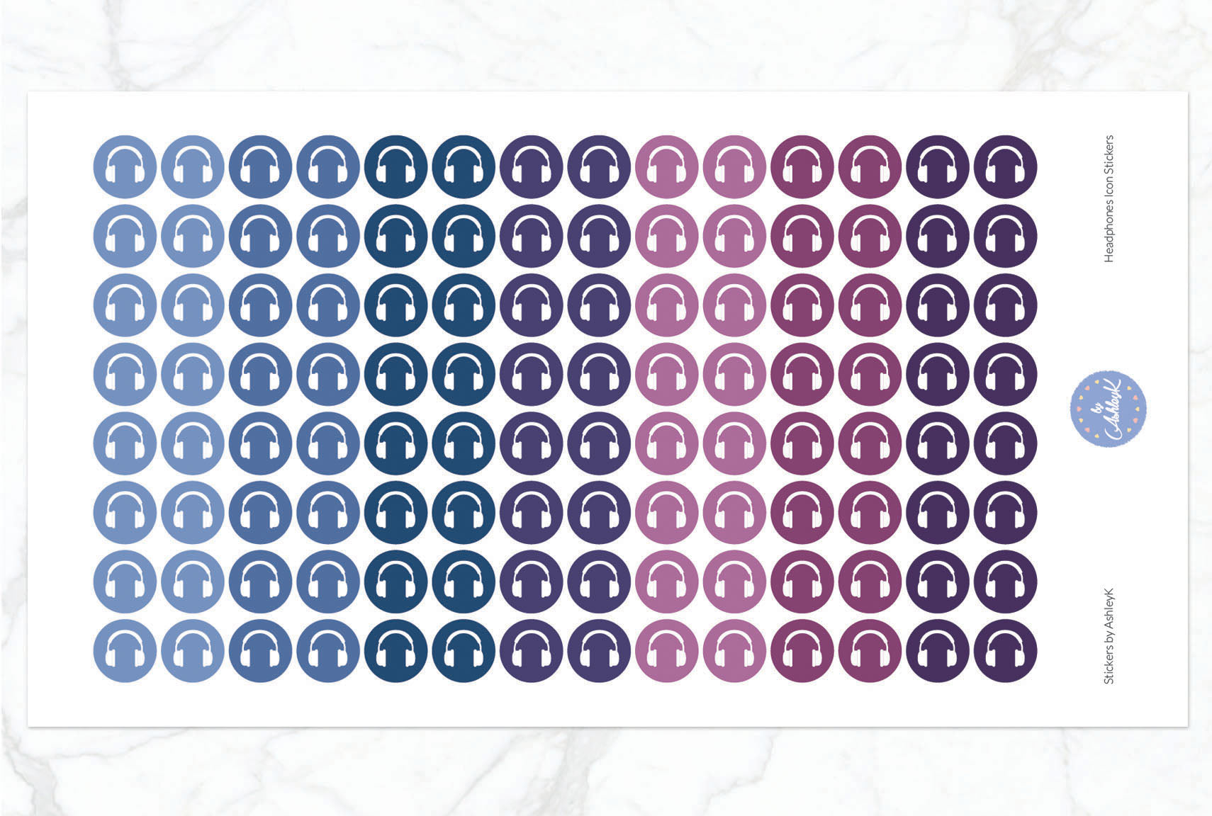Headphones Icon Stickers - Blueberry