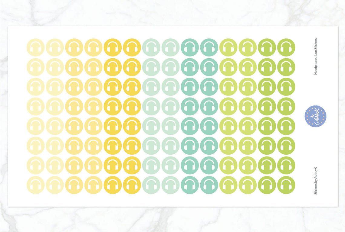 Headphones Icon Stickers - Lemon&Lime