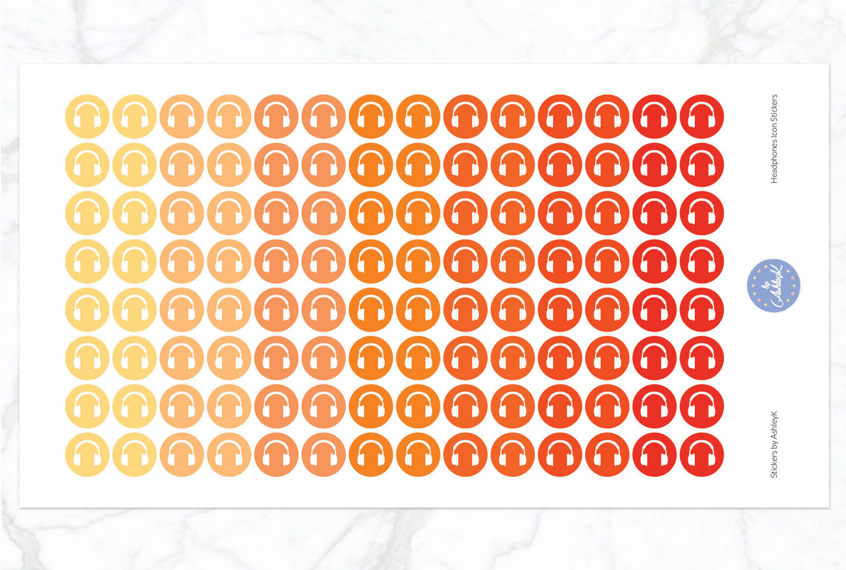 Headphones Icon Stickers - Orange