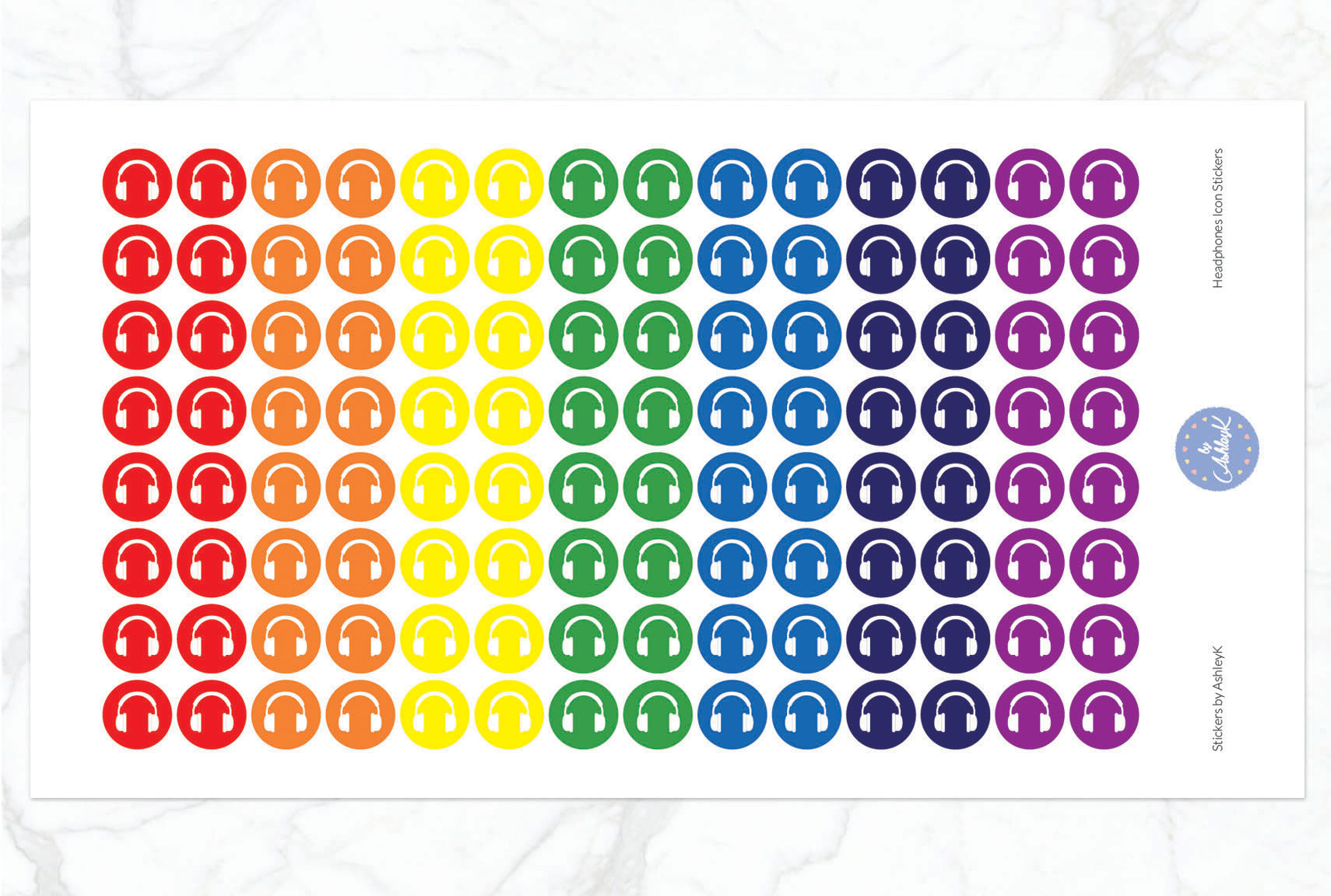 Headphones Icon Stickers - Rainbow