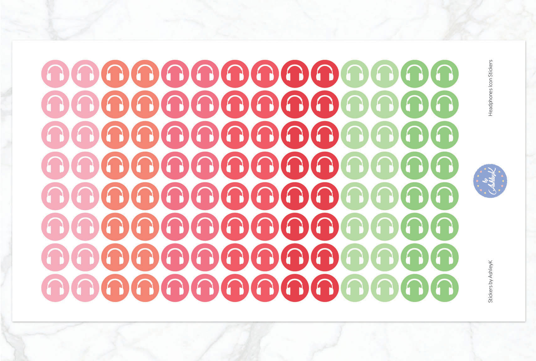 Headphones Icon Stickers - Strawberry