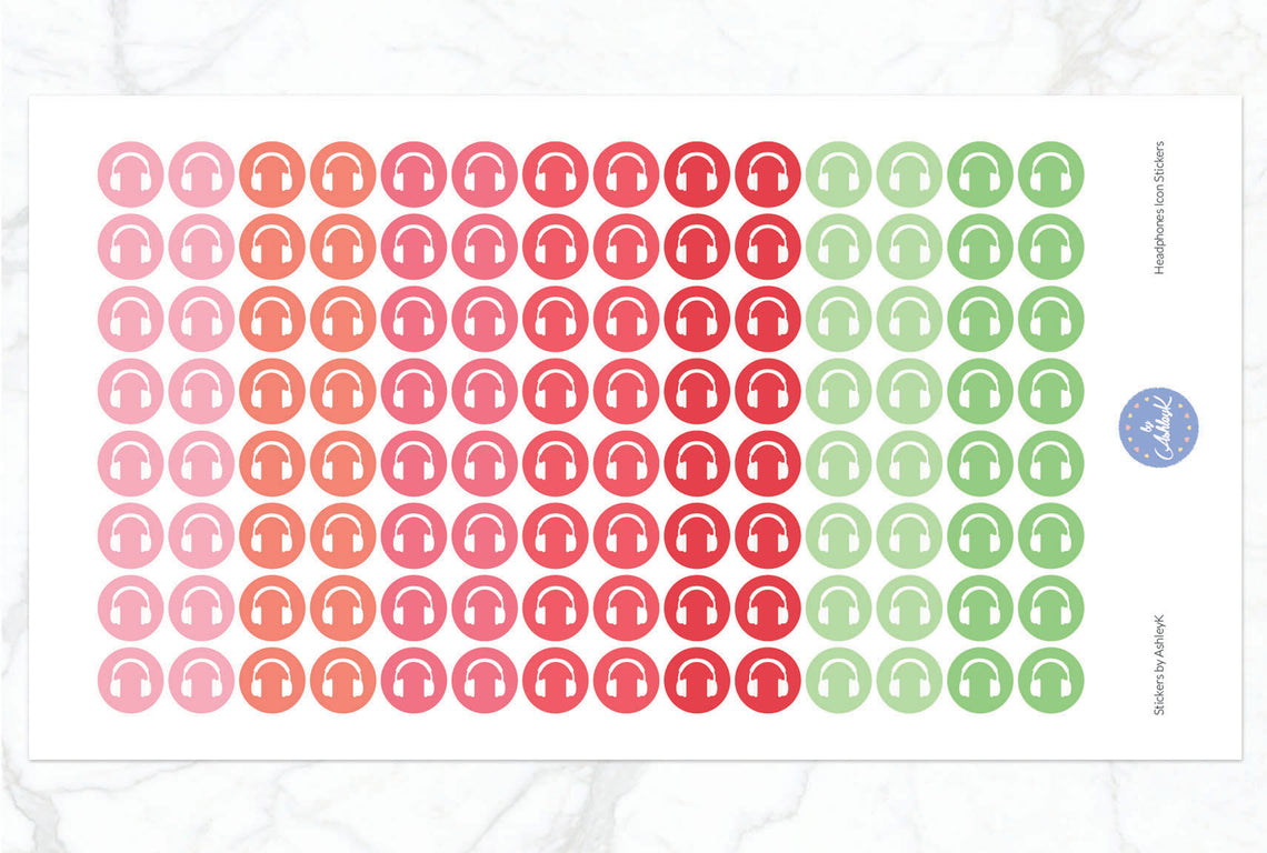 Headphones Icon Stickers - Strawberry