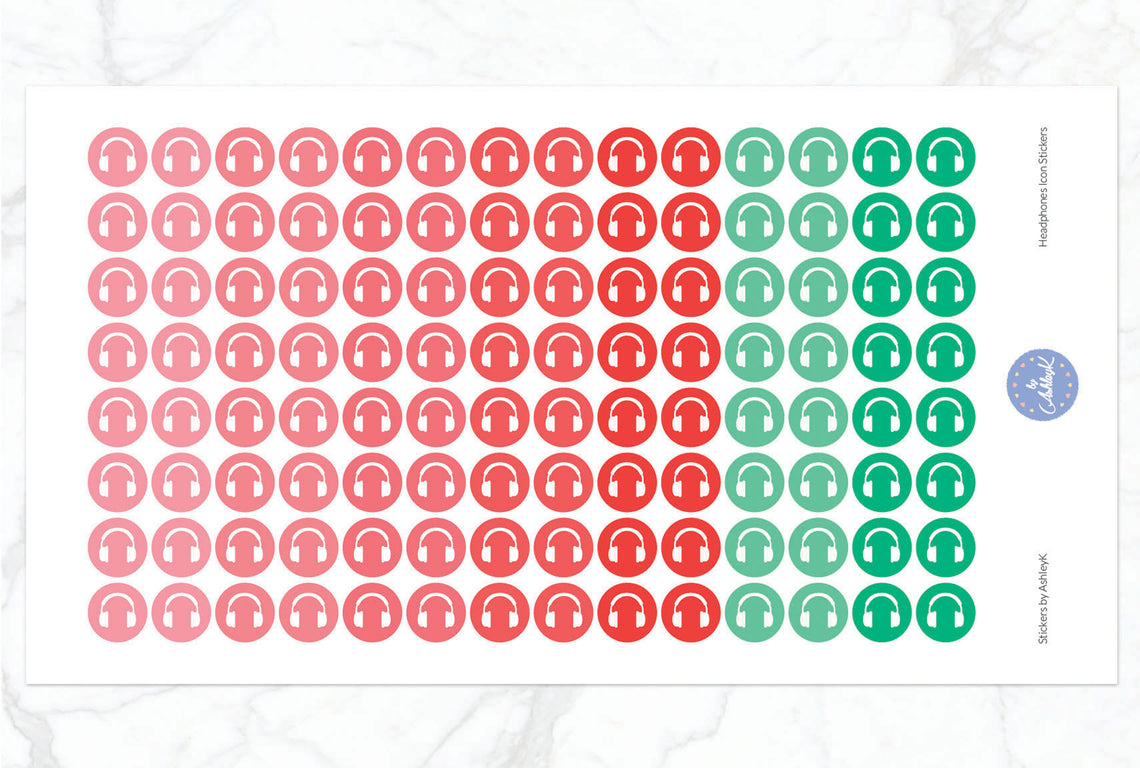 Headphones Icon Stickers - Watermelon