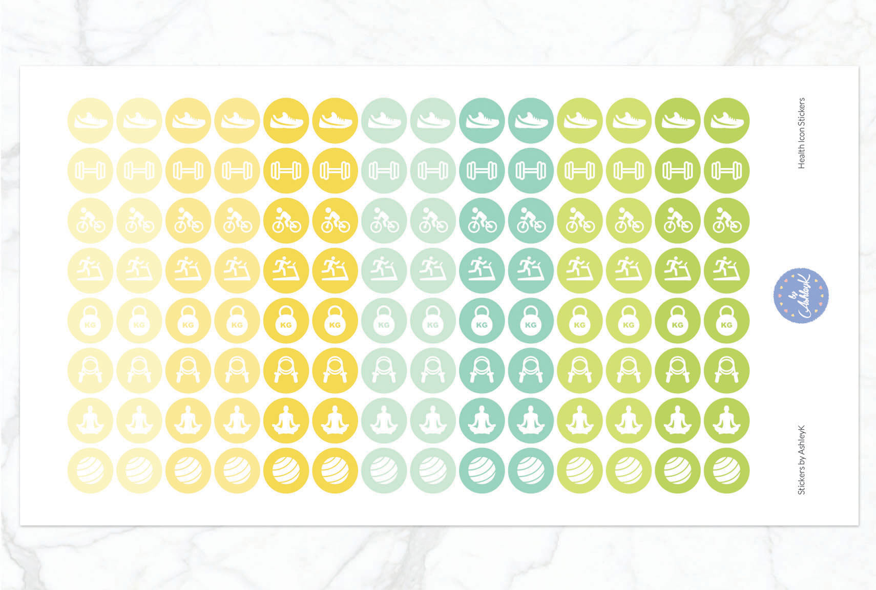 Health Icon Stickers - Lemon&Lime
