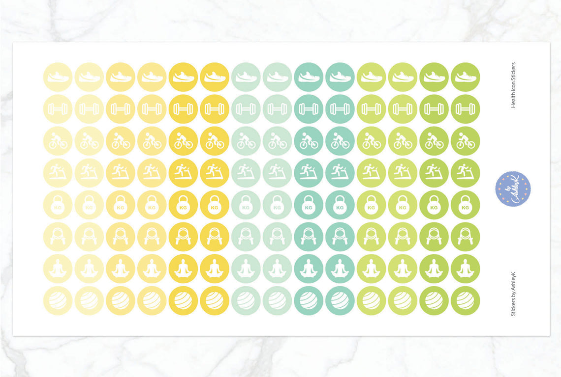 Health Icon Stickers - Lemon&Lime