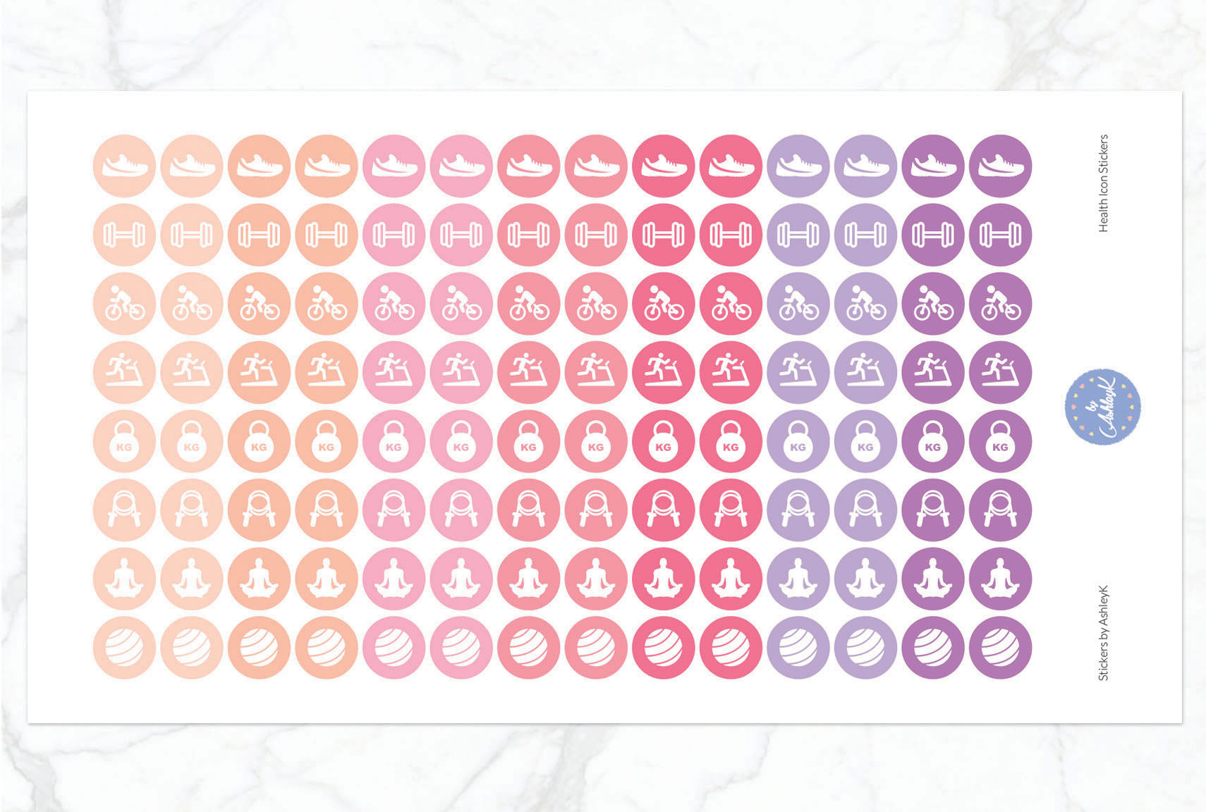 Health Icon Stickers - Raspberry