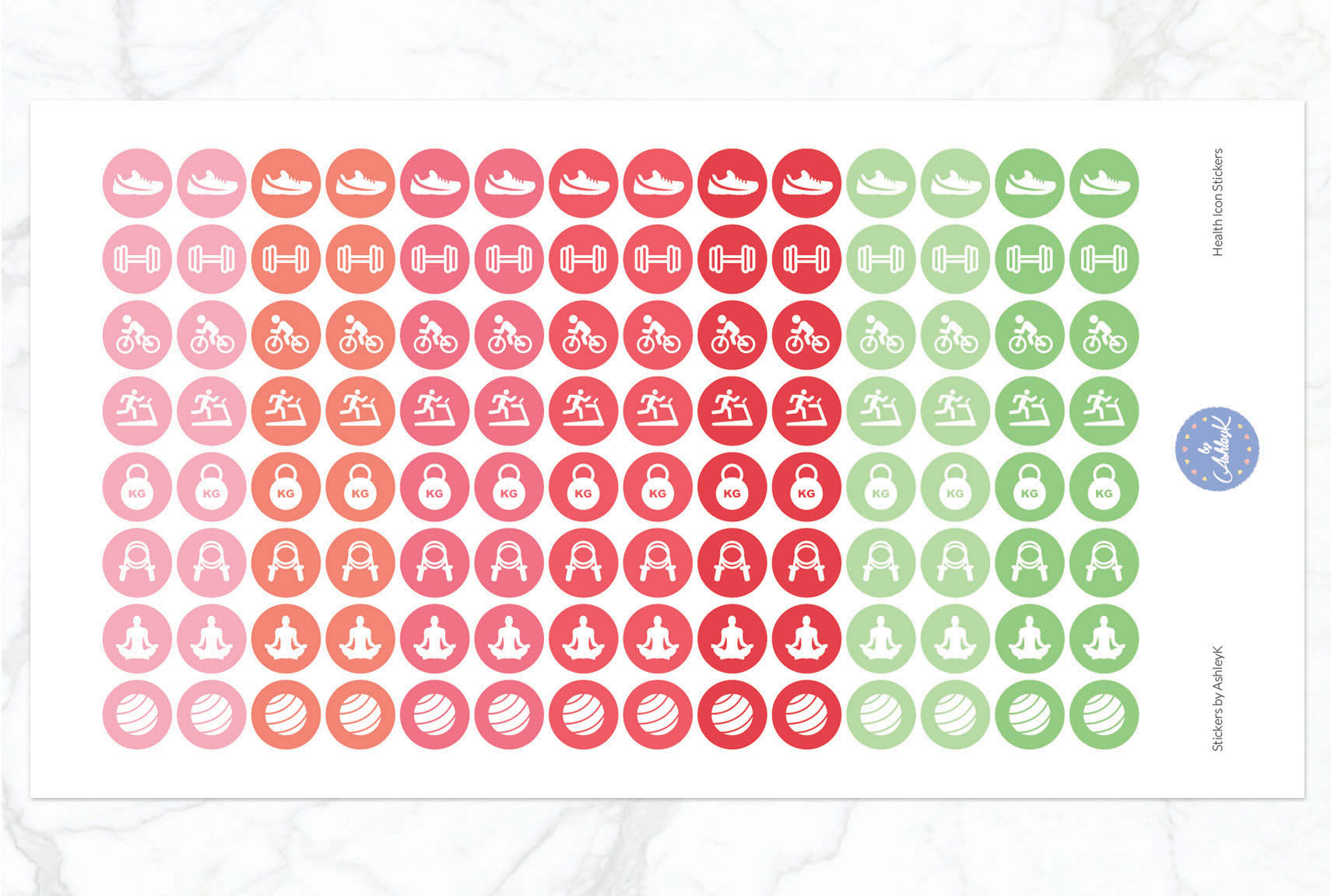 Health Icon Stickers - Strawberry